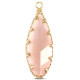 Crystal glass charm oval 30mm Pink-gold